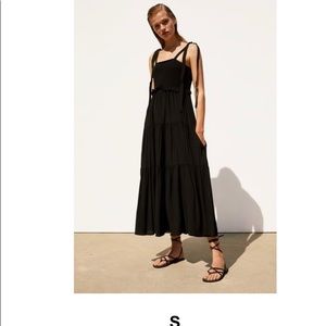 Zara Black Strappy Maxi Dress Sz Small